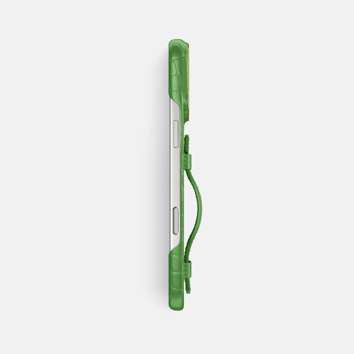 Handle Case For iPhone 18 Pro Max In Alligator -3 | Apple-Green-Gold