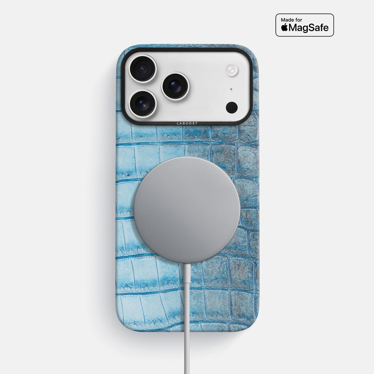 Classic Case For iPhone 18 Pro Max In Himalayan Crocodile -4 | Ice-Blue-Black