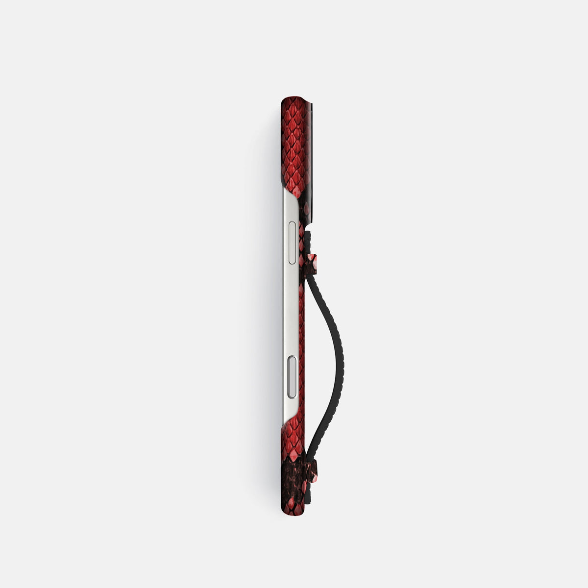 Center Handle For iPhone 18 Pro In Deluxe Python -2 | Red-Black