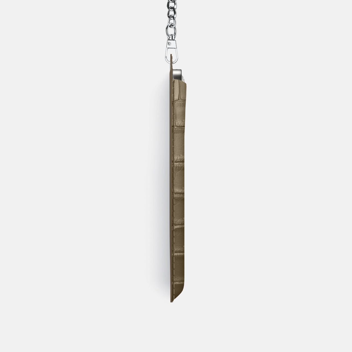 Crossbody Bag For iPhone 18 Pro In Porosus Crocodile -4 | Kaki-Green-Steel