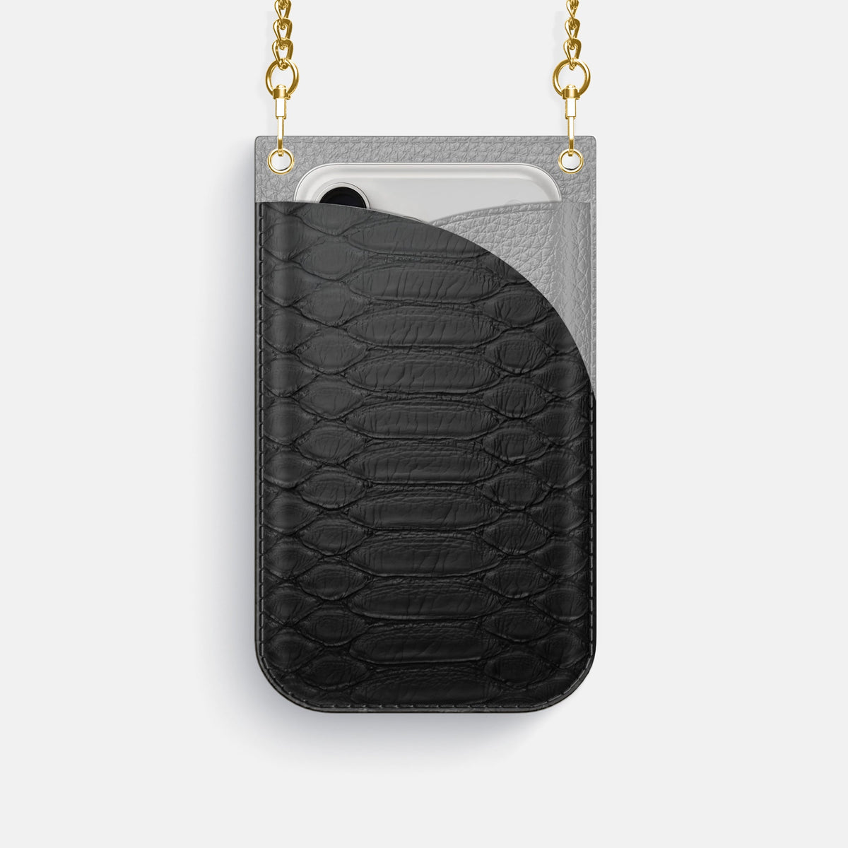 Crossbody Bag For iPhone 18 Pro In Python -1 | Black-Gold