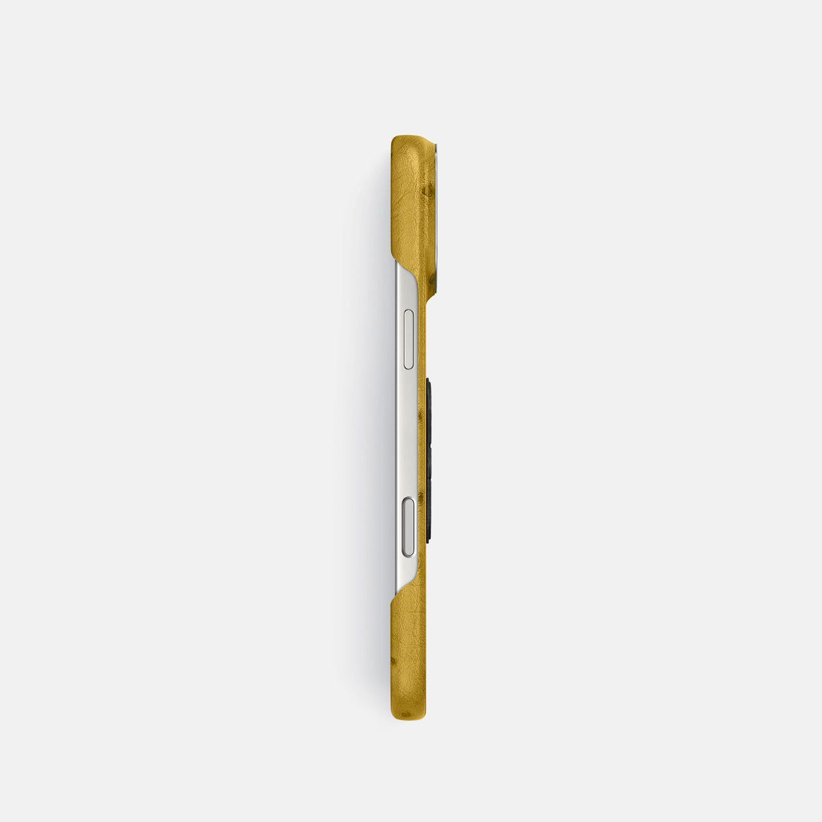 Classic Case With Carbon Skull For iPhone 17 Pro In Ostrich -3 | Gold-Steel