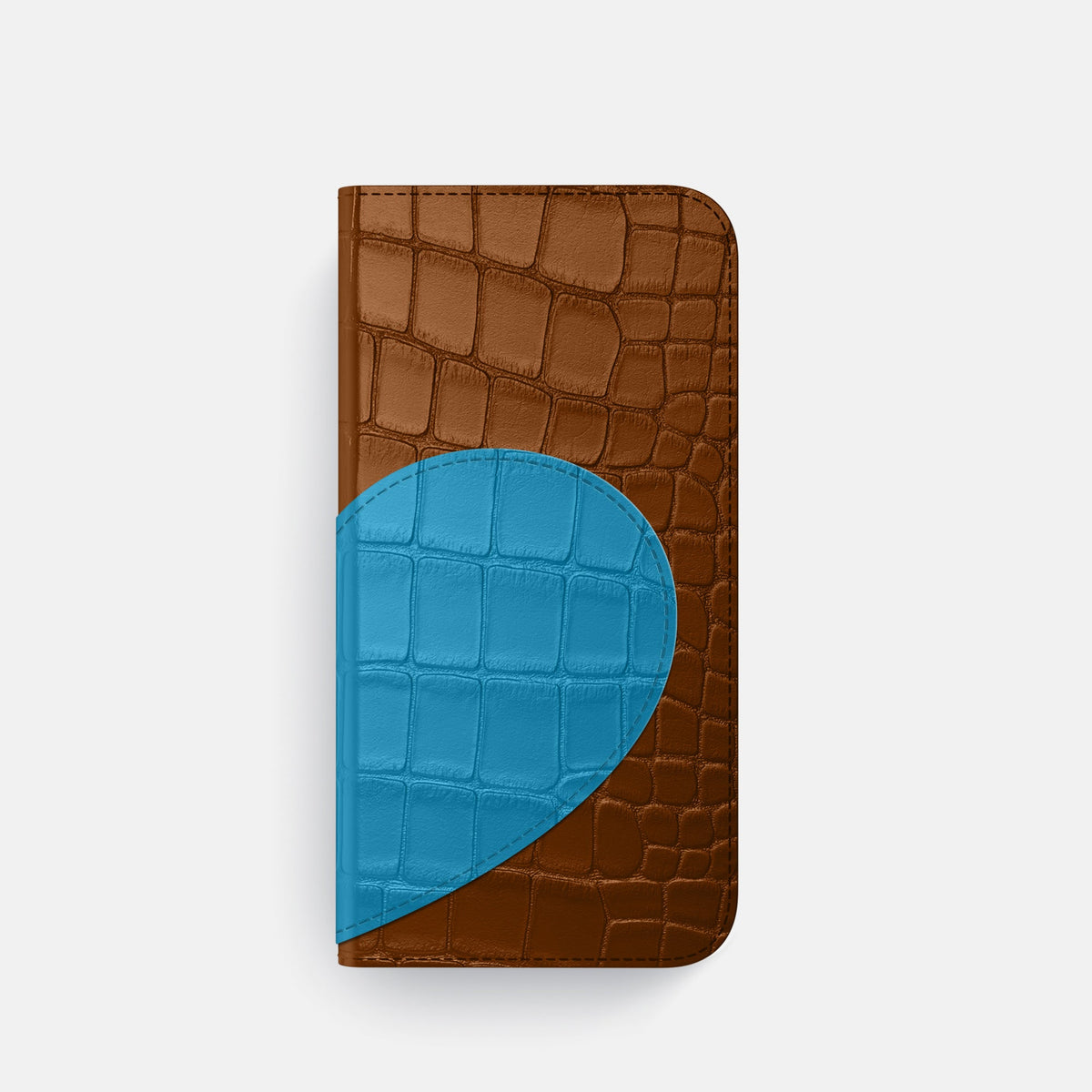 Folio Case With Heart For iPhone 18 Pro In Alligator -4 | Honey-Black