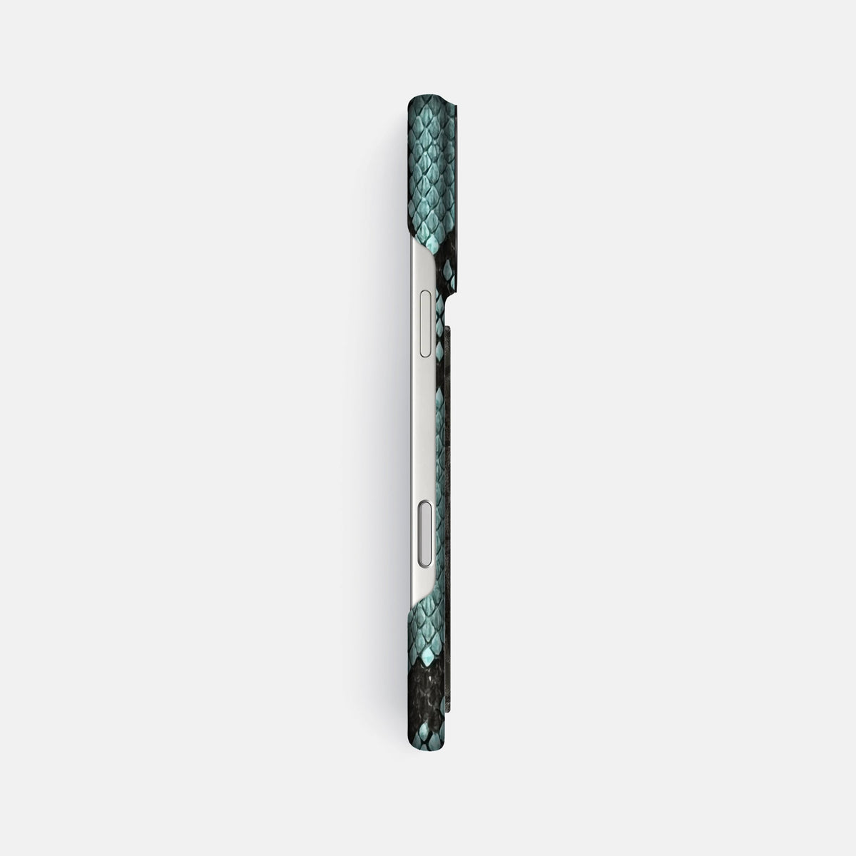 Classic Case With Carbon Dragon For iPhone 18 Pro Max In Deluxe Python -3 | Blue-Lagoon-Black