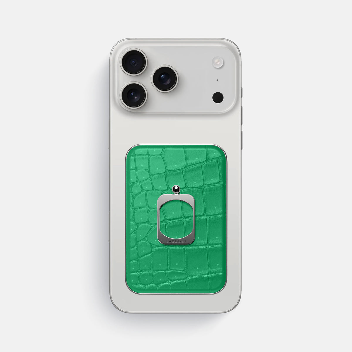 MagSafe Ring For iPhone 17 Pro Max In Porosus Crocodile -2 | Cactus-Green-Steel