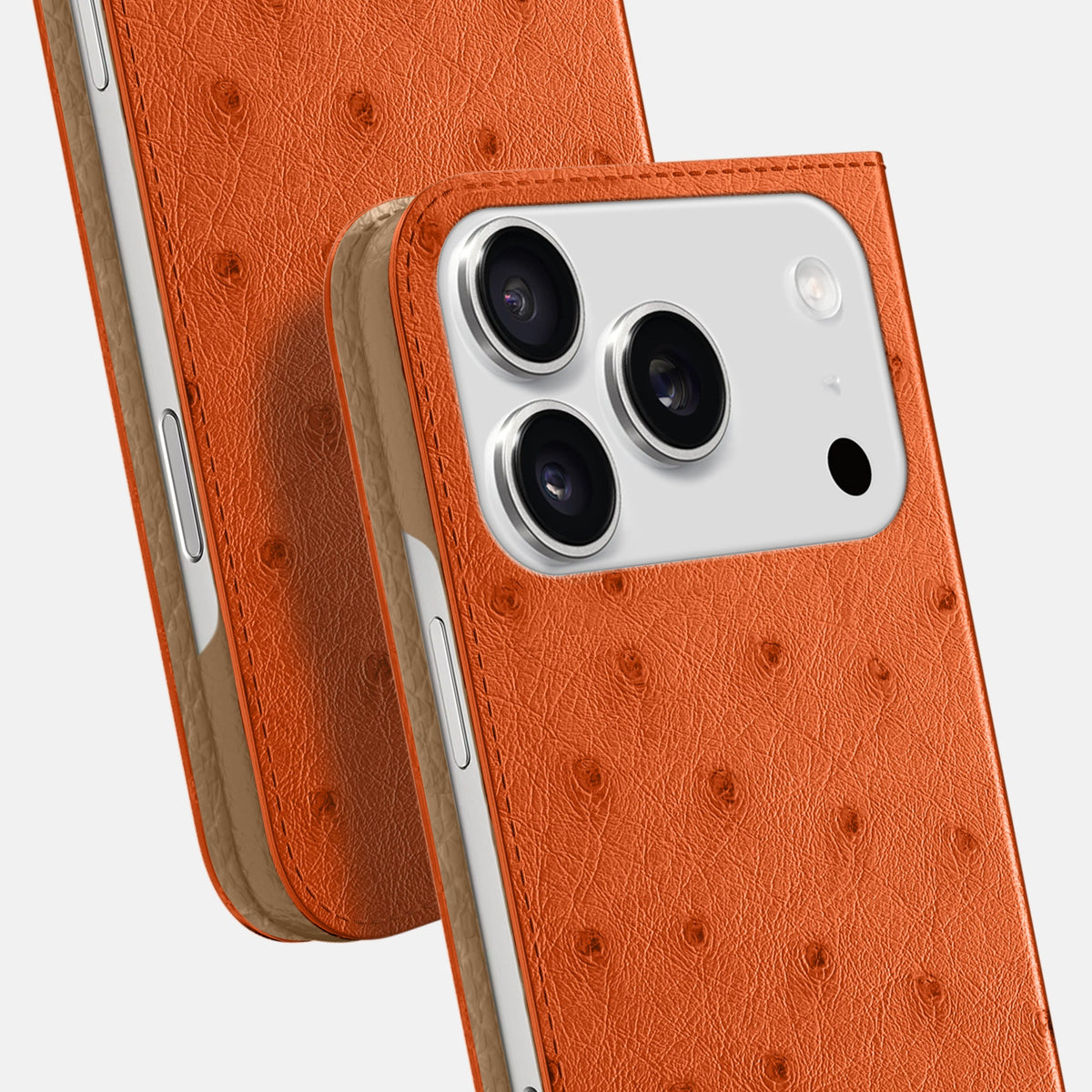 Folio Slim Case For iPhone 18 Pro Max In Ostrich -5 | Orange