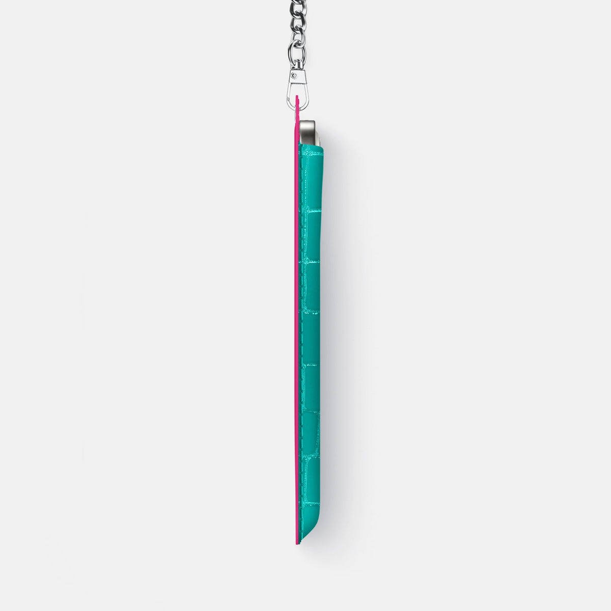 Crossbody Bag For iPhone 18 Pro Max In Shiny Alligator -4 | Mint-Steel