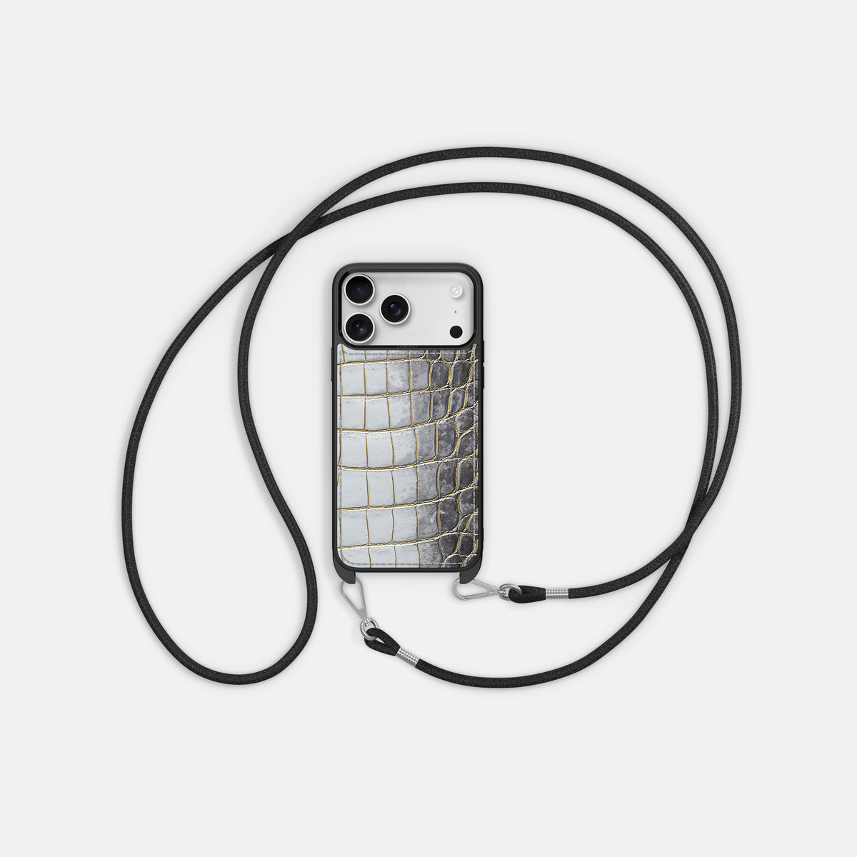 Crossbody Sport Case For iPhone 17 Pro In Himalayan Crocodile -5 | Gold