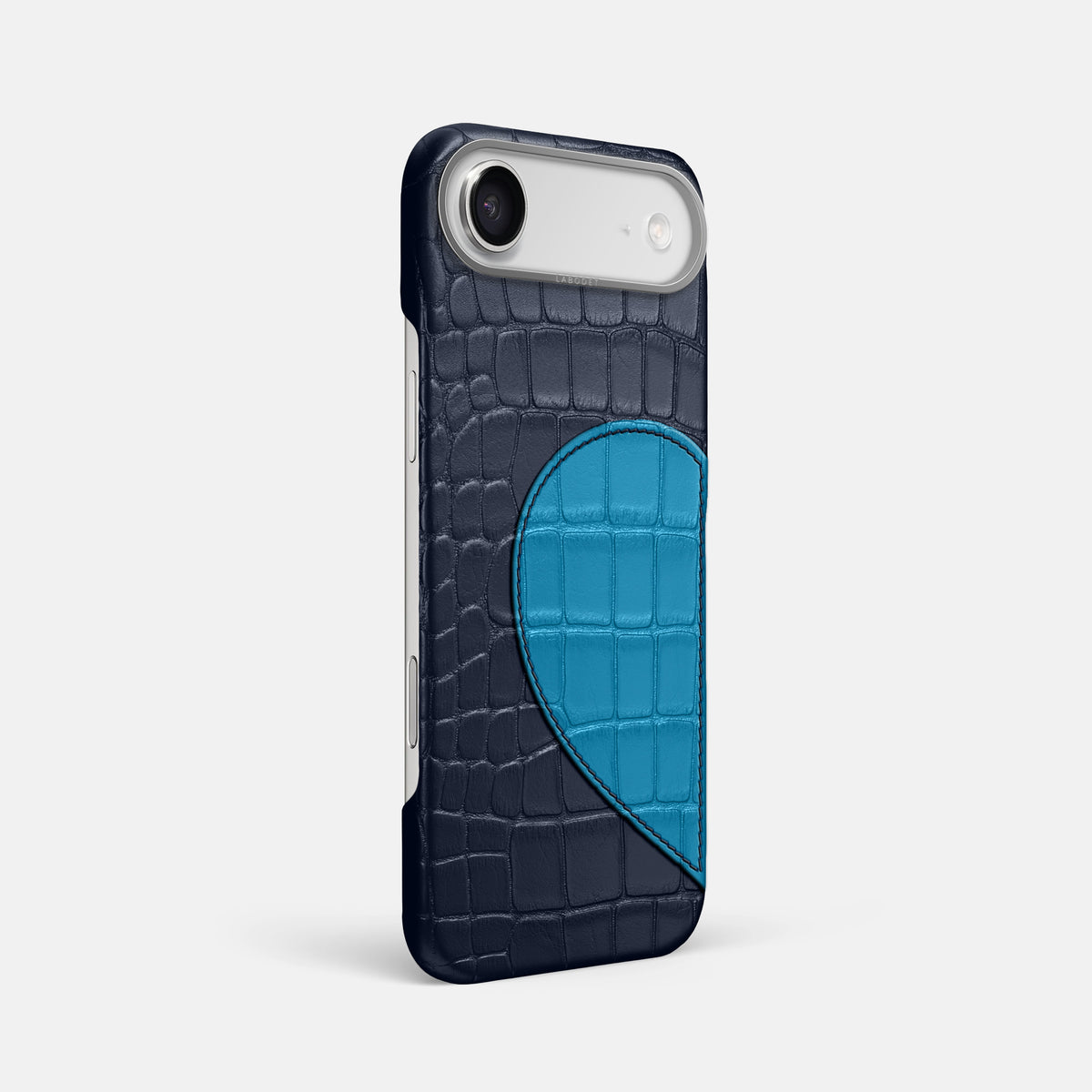 Classic Case With Half Heart - Left For iPhone 17 Air In Alligator -2 | Navy-Blue-Steel