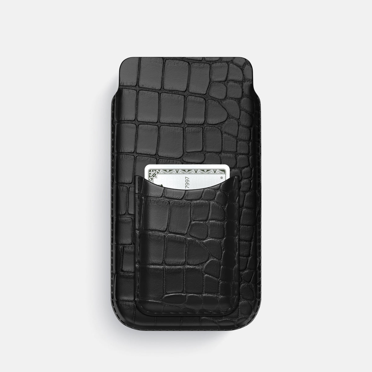 Pouch Card Case For iPhone 18 Pro In Alligator -1 | Black