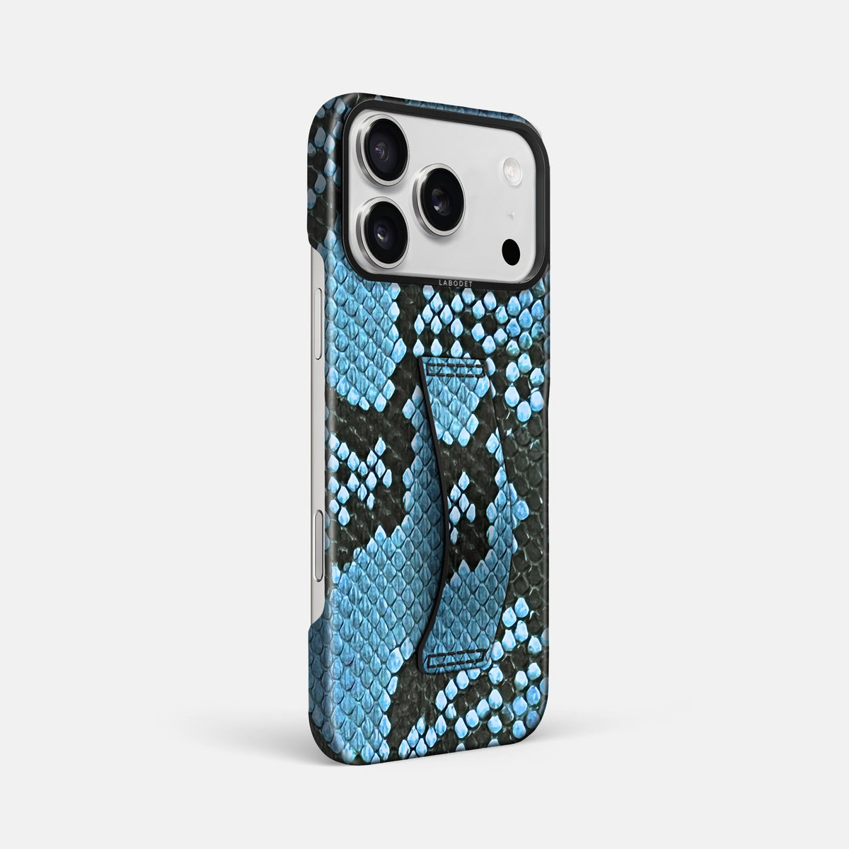 Finger Case For iPhone 18 Pro Max In Deluxe Python -2 | Pacific-Blue-Black