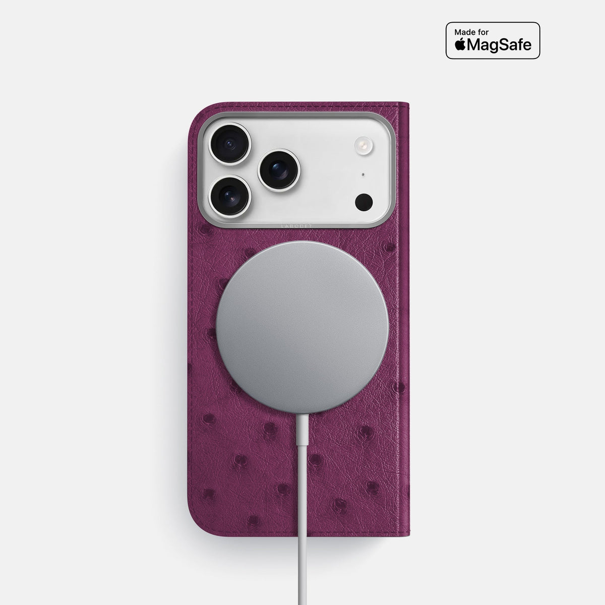 Folio Case For iPhone 18 Pro In Ostrich -3 | Purple-Steel