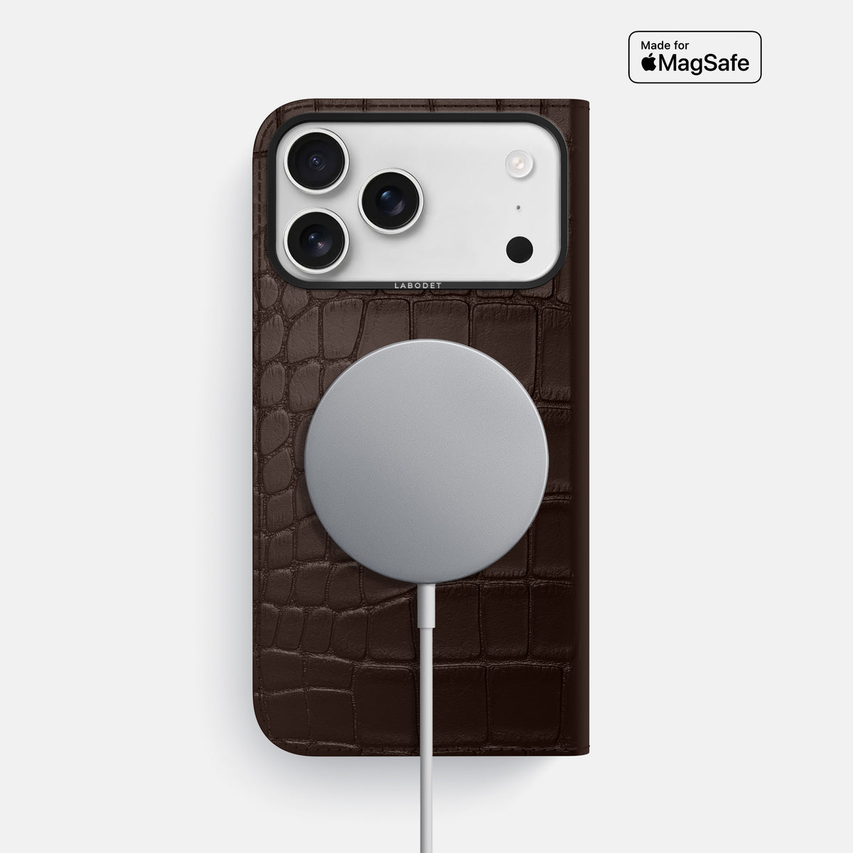 Folio Case For iPhone 17 Pro Max In Alligator -3 | Dark-Brown-Black