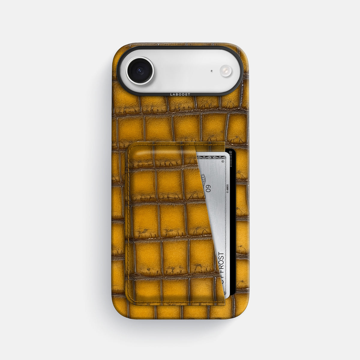 Double Card Case For iPhone 17 Air In Patina Alligator -1 | Sydney-Black