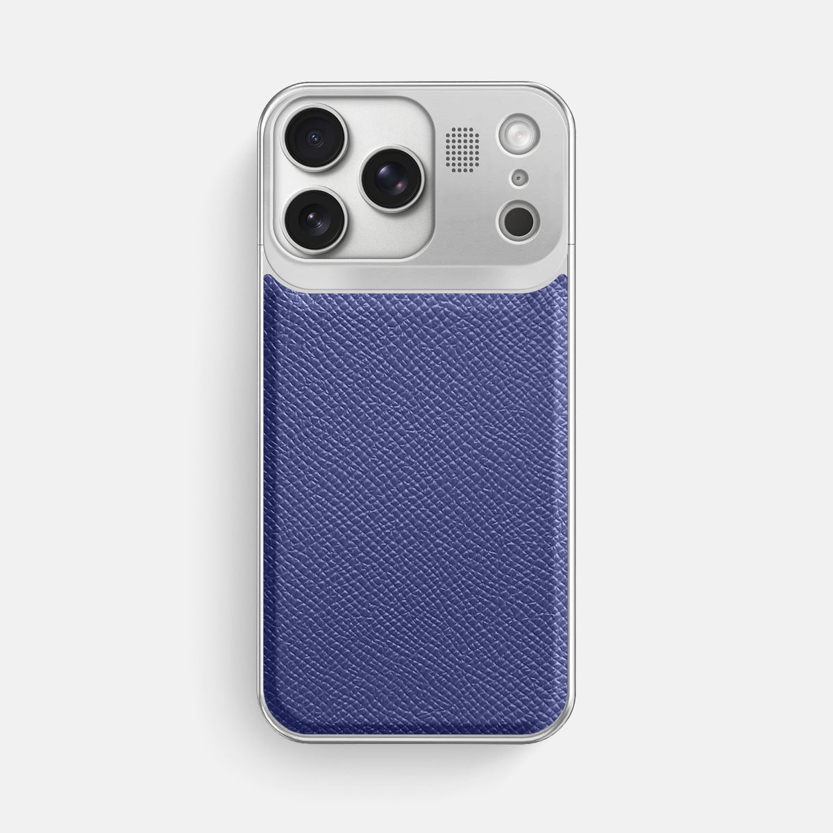 Metal Case For iPhone 17 Pro Max In Epsom-Style Calf -1 | Purple-Steel