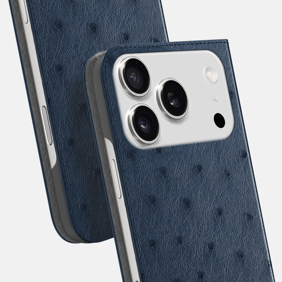 Folio Slim Case For iPhone 18 Pro Max In Ostrich -5 | Navy-Blue