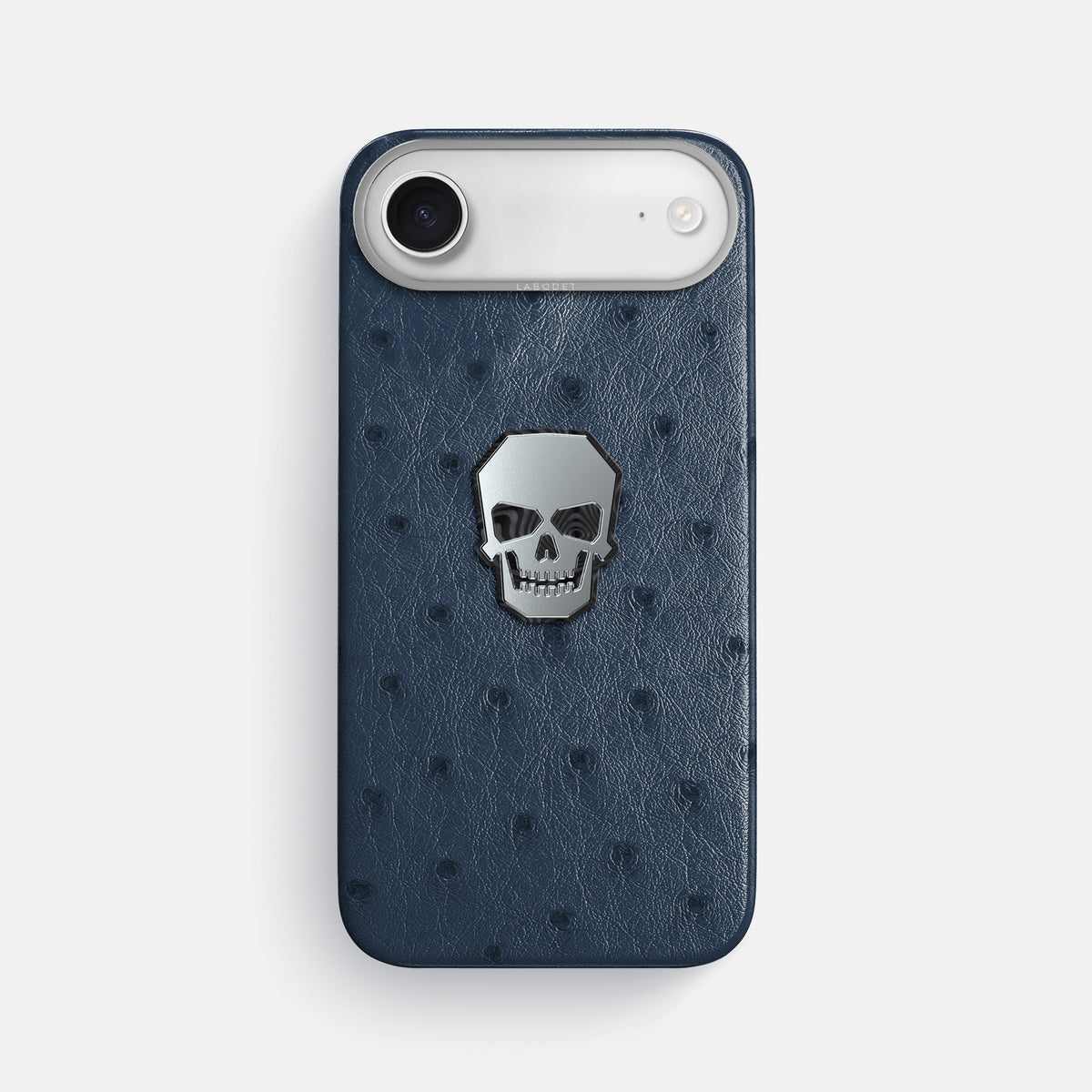 Classic Case With Titanium Skull For iPhone 17 Air In Ostrich -1 | Navy-Blue-Steel