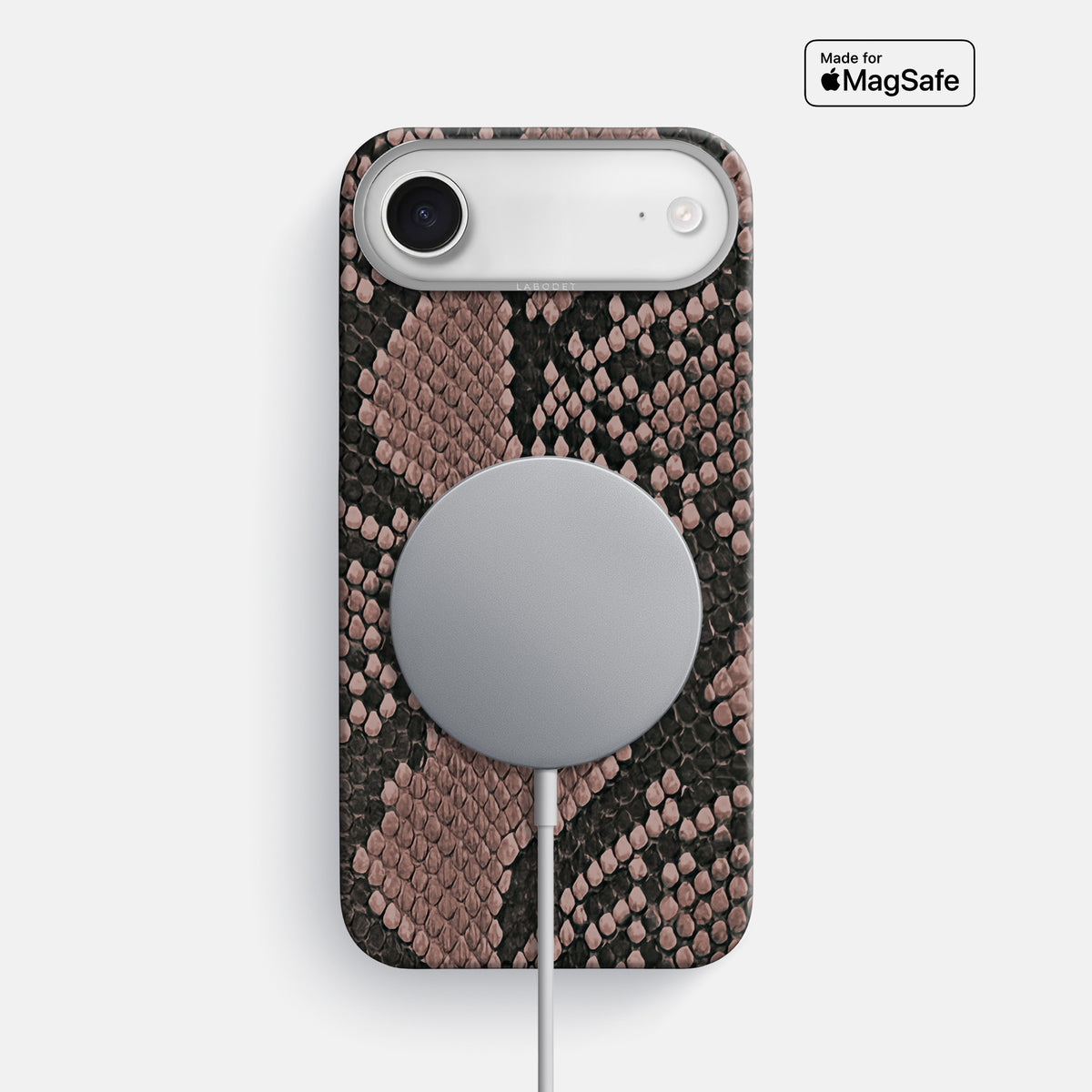 Classic Case For iPhone 17 Air In Deluxe Python -5 | Mahogany-Brown-Steel