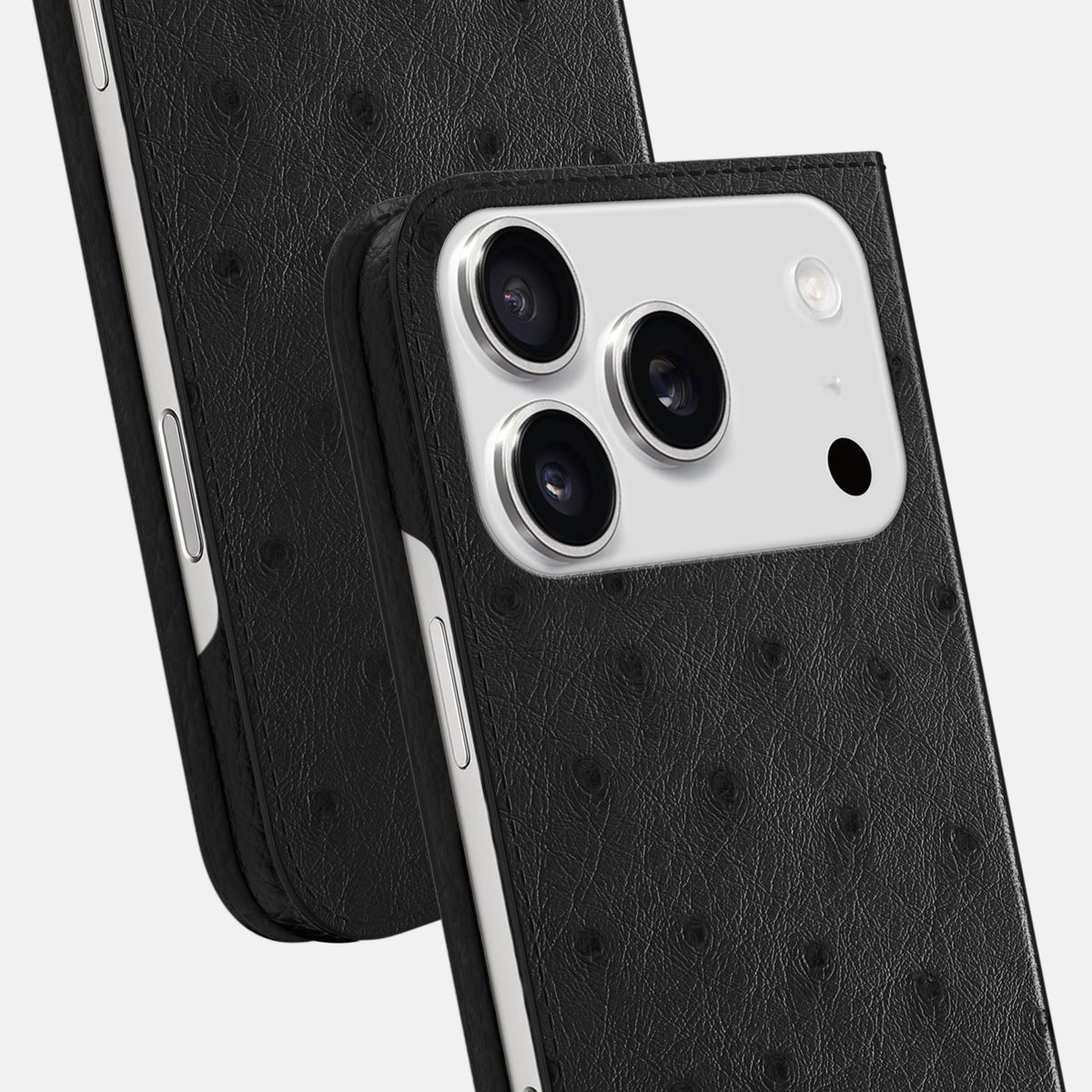 Folio Slim Case For iPhone 18 Pro In Ostrich -5 | Black