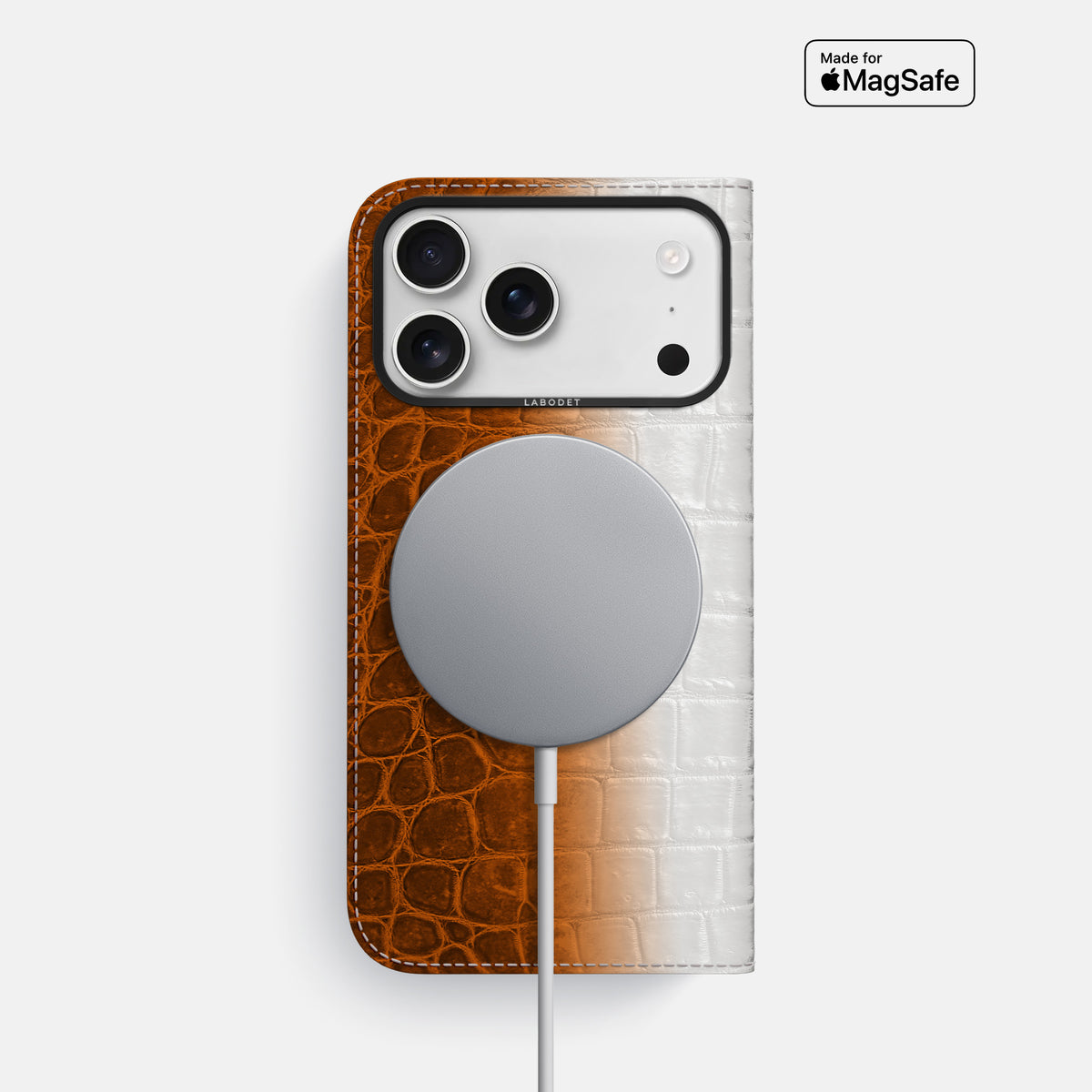 Folio Case For iPhone 17 Pro In Himalayan Crocodile -3 | Orange-Black