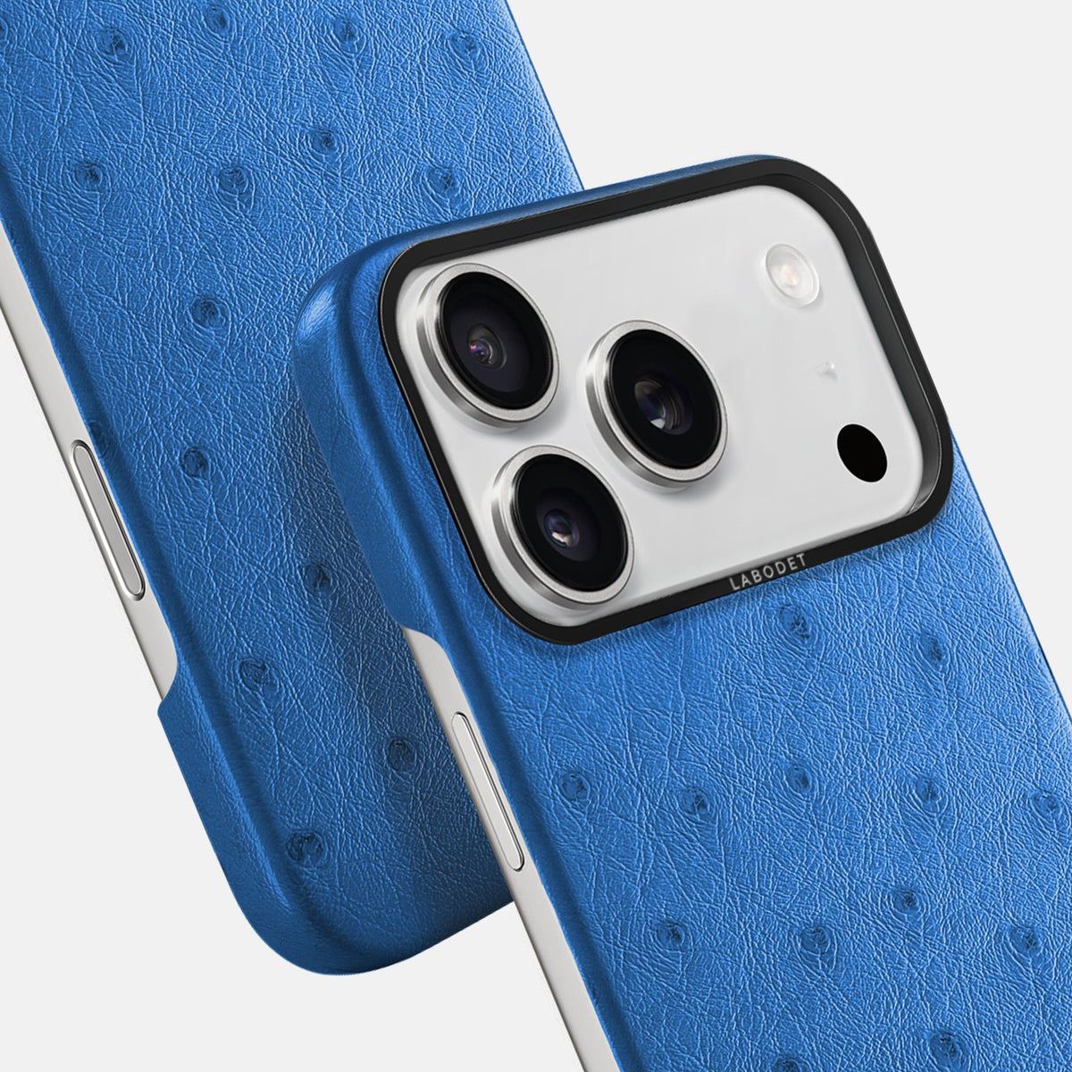Classic Case For iPhone 18 Pro Max In Ostrich -6 | Royal-Blue-Black
