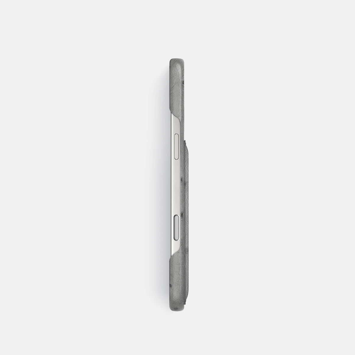 Slim Card Case For iPhone 17 Pro In Ostrich -3 | Silver