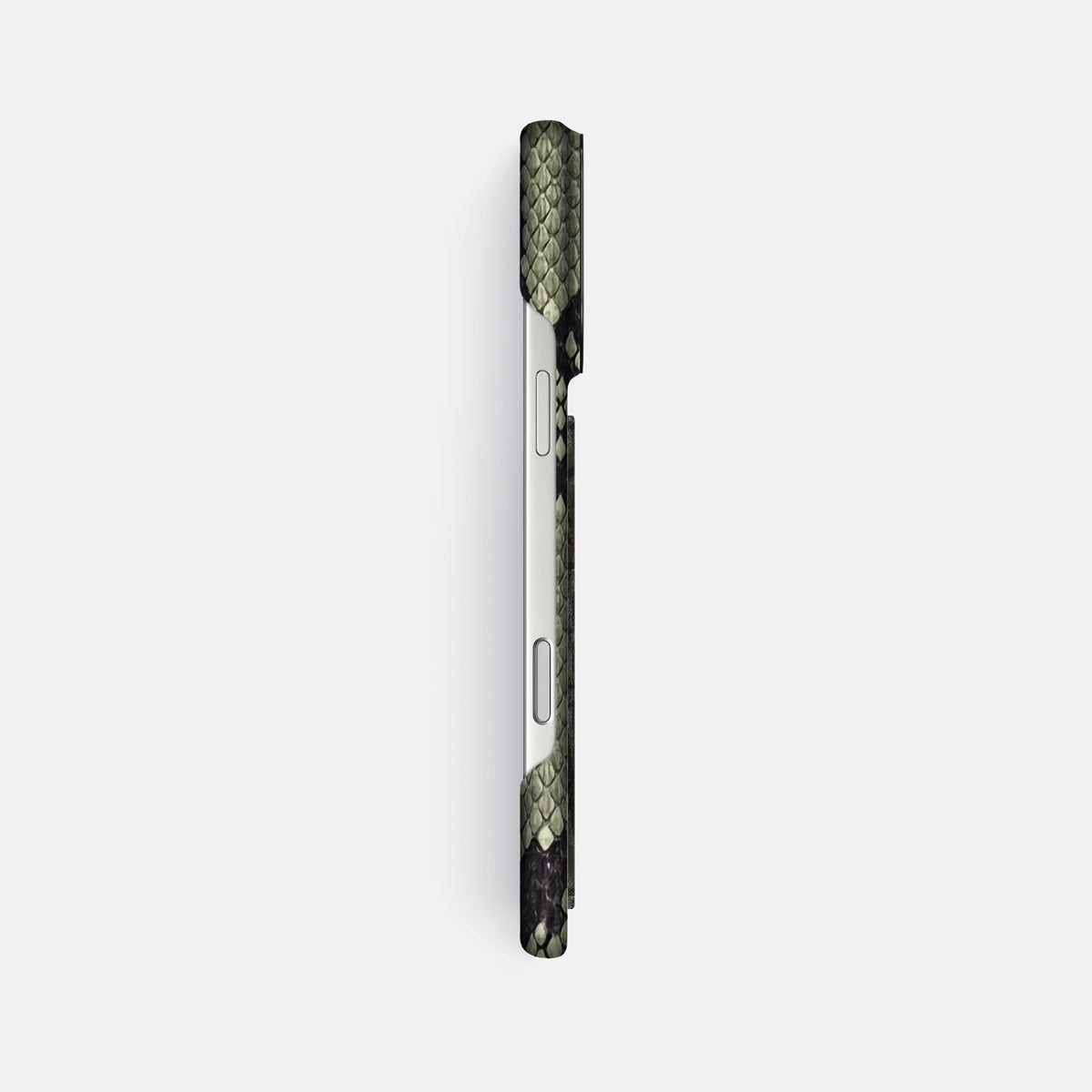Classic Case With Carbon Dragon For iPhone 17 Pro Max In Deluxe Python -3 | Army-Green-Black