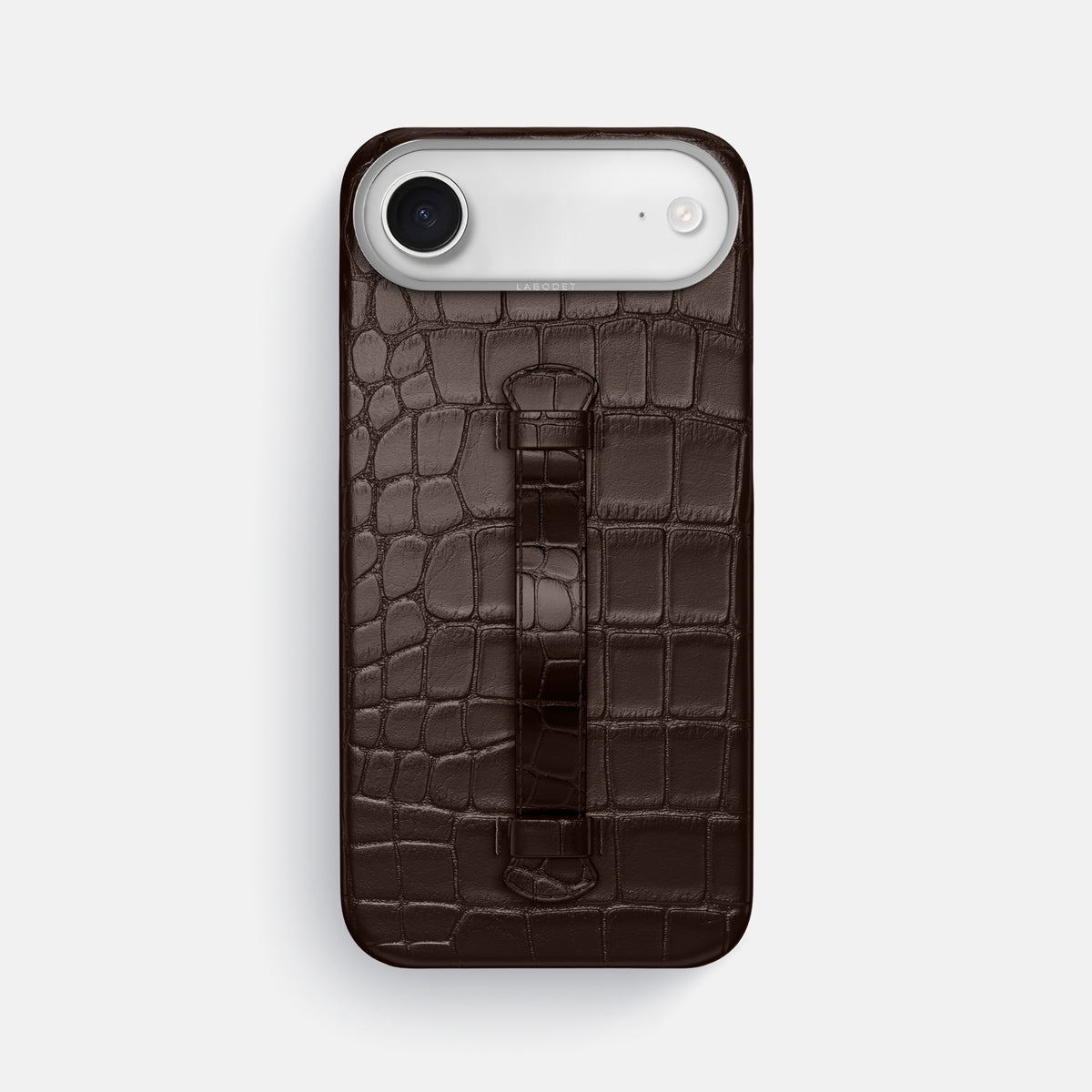 Center Handle For iPhone 17 Air In Alligator -2 | Dark-Brown-Steel