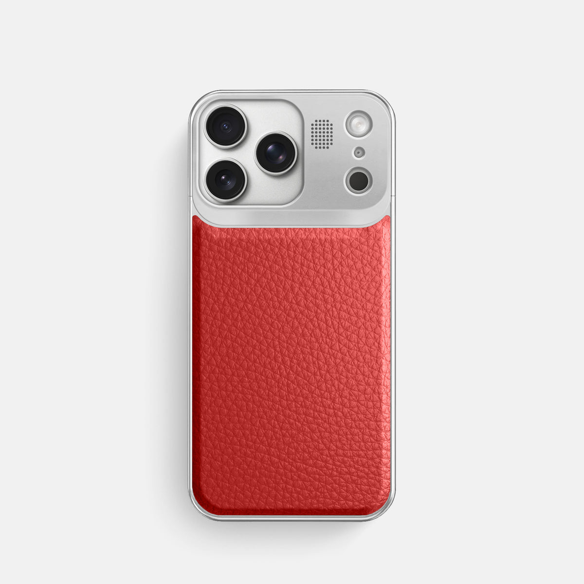 Metal Case For iPhone 17 Pro In Calf -1 | Red-Steel
