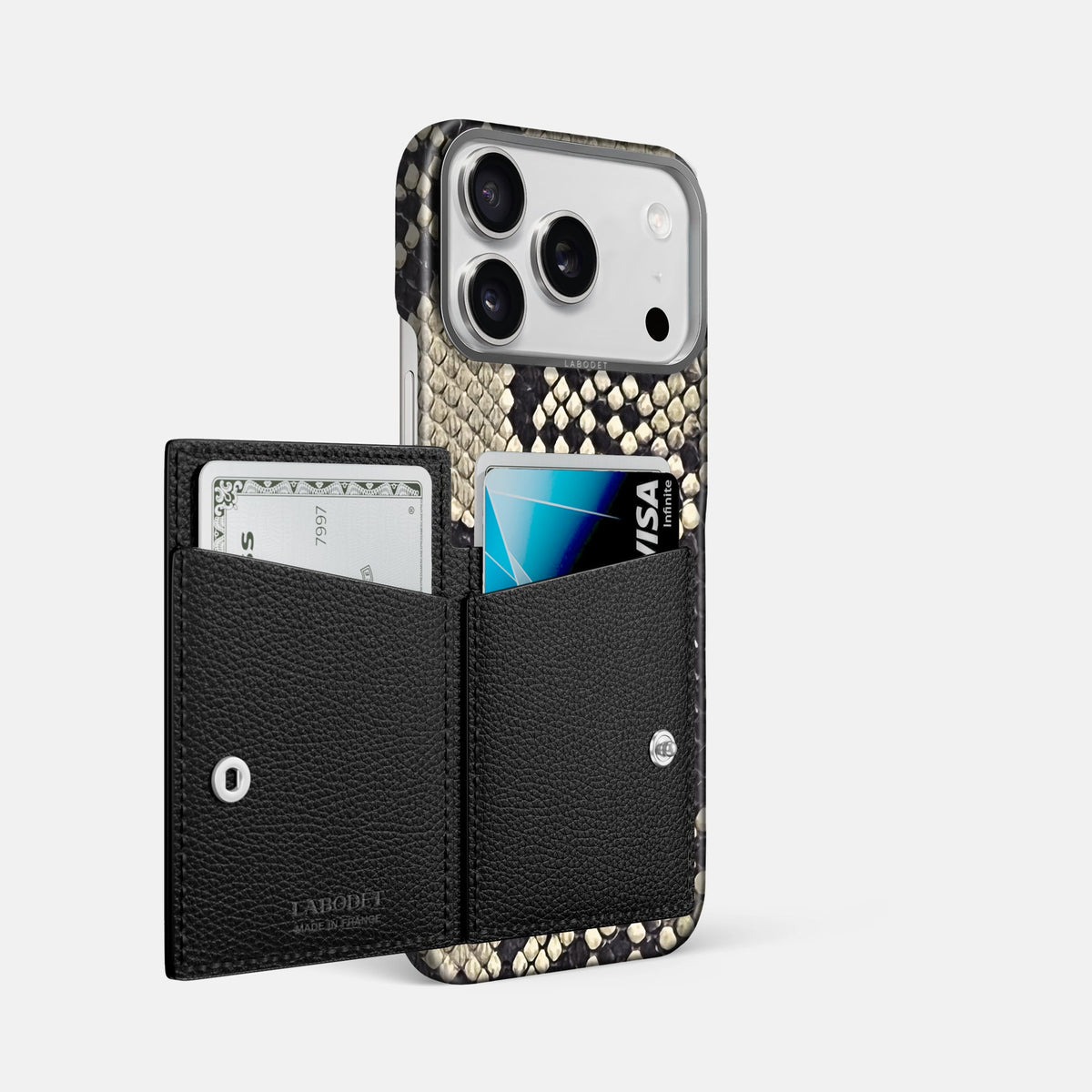 Bi-Fold Case For iPhone 18 Pro Max In Deluxe Python -2 | Savannah-Steel