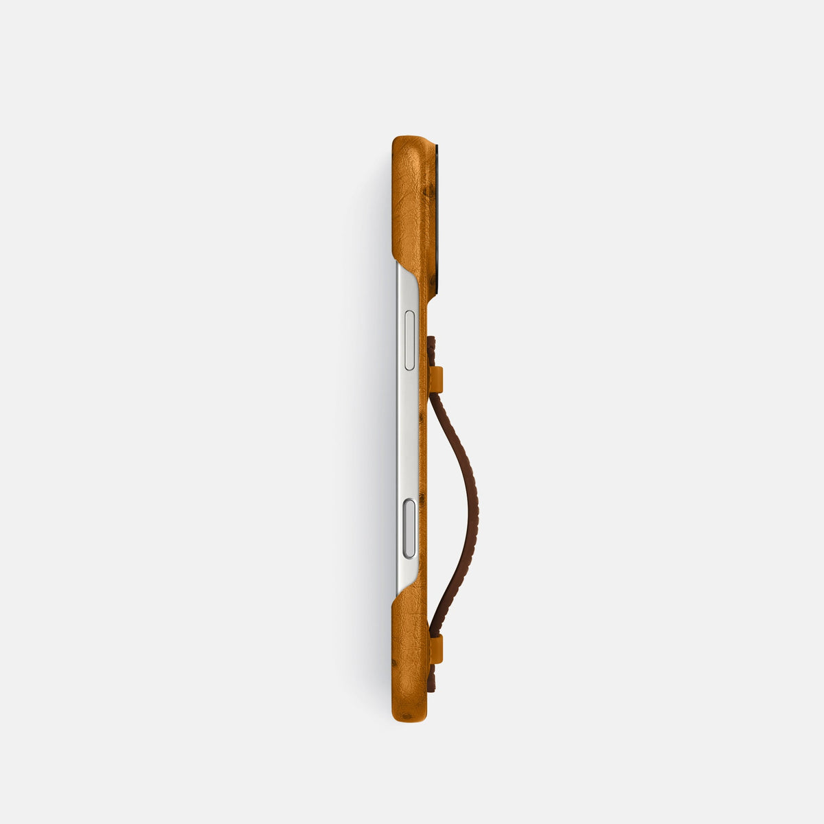 Center Handle Coloré For iPhone 18 Pro In Ostrich -2 | Chestnut-Black