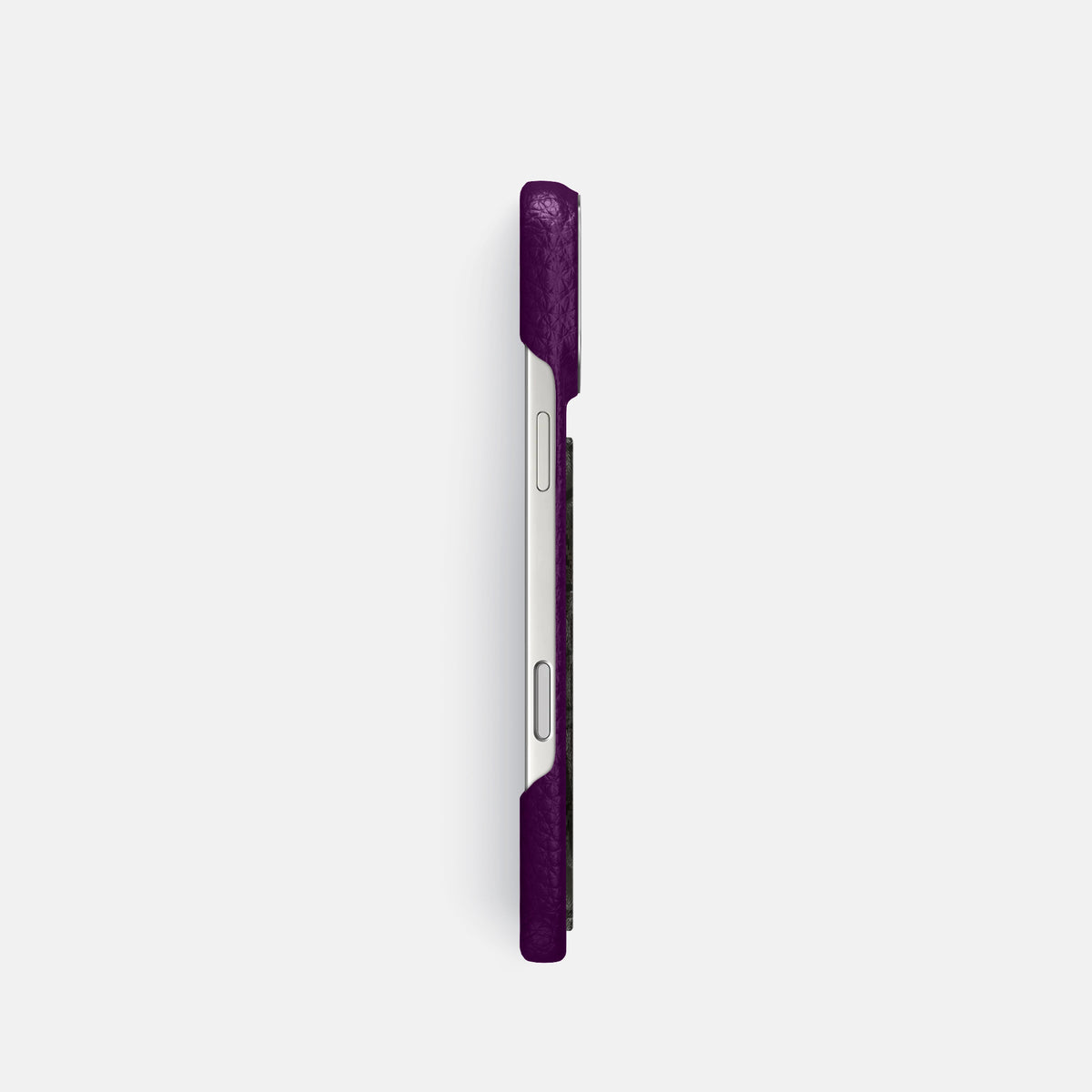 Classic Case With Carbon Dragon For iPhone 17 Pro In Calf -3 | Violet-Steel