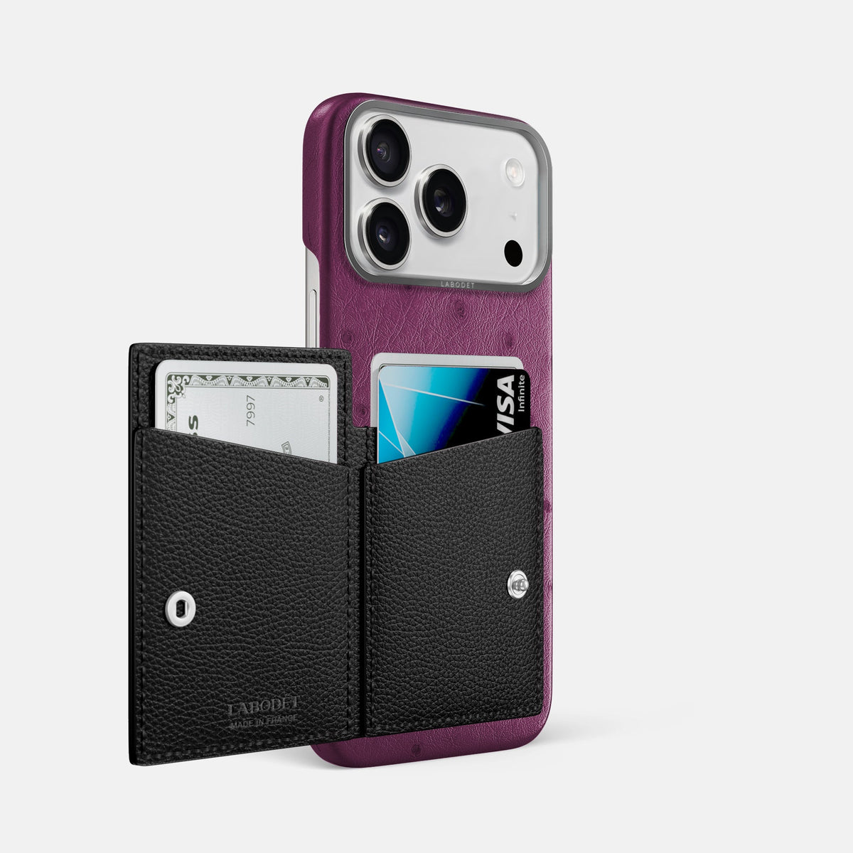 Bi-Fold Case For iPhone 18 Pro Max In Ostrich -2 | Purple-Steel
