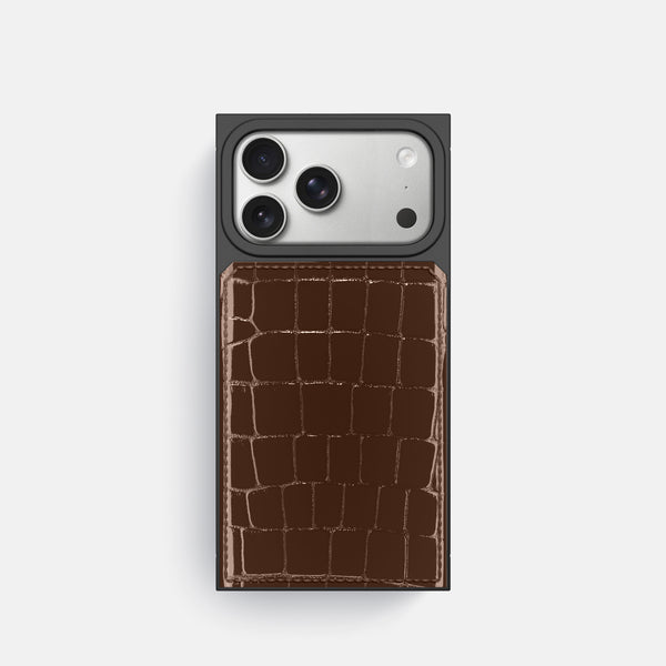Square Case For iPhone 17 Pro In Shiny Alligator