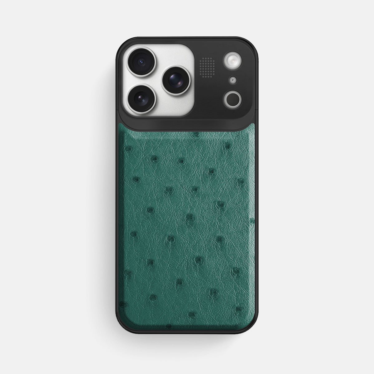 Metal Case For iPhone 17 Pro Max In Ostrich -1 | Forest-Green-Black