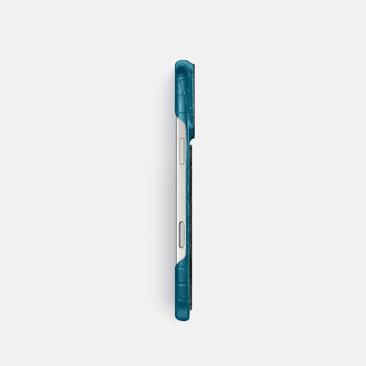Classic Case With Carbon Dragon For iPhone 17 Pro In Porosus Crocodile -3 | Turquoise-Black