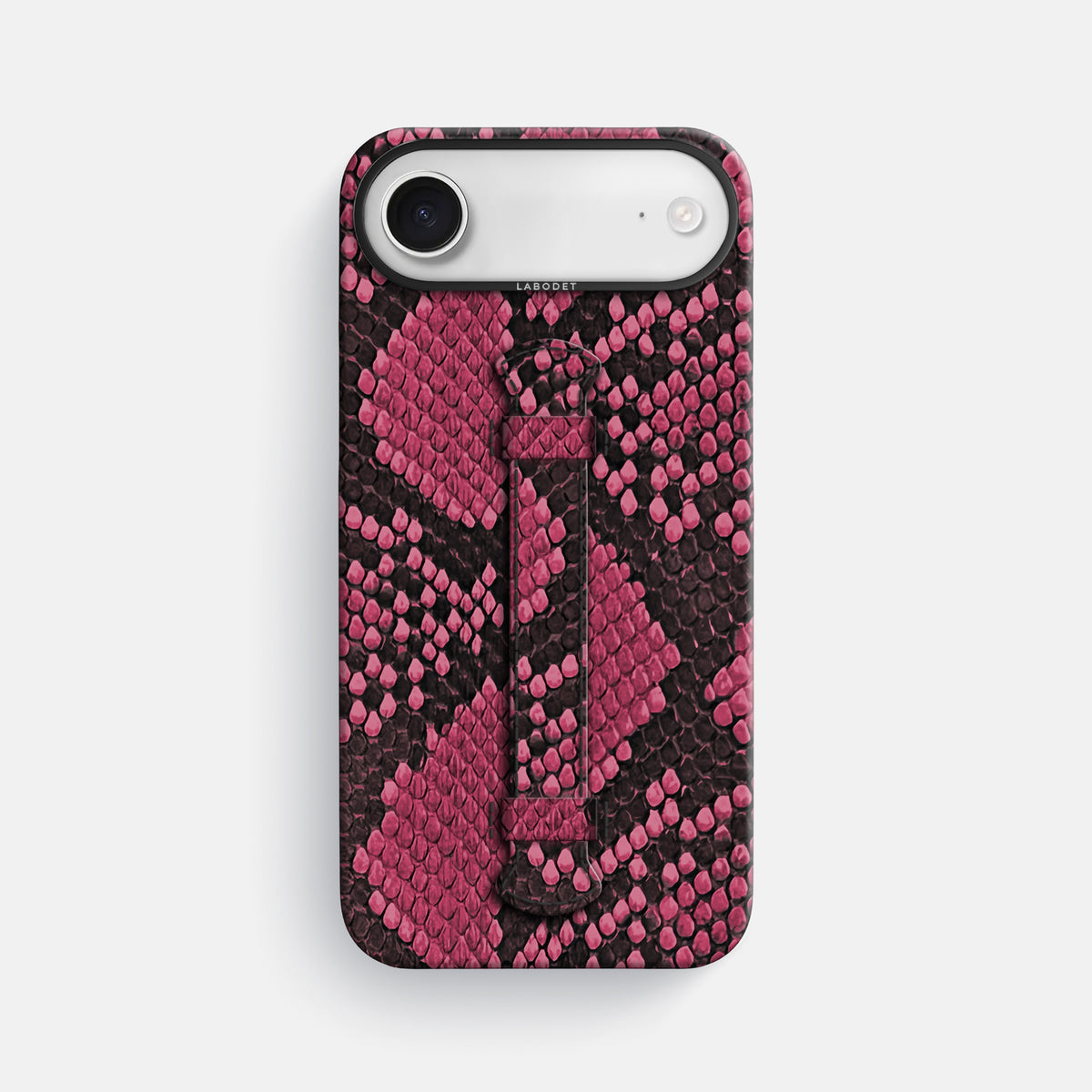 Center Handle For iPhone 17 Air In Deluxe Python -1 | Burgundy-Black