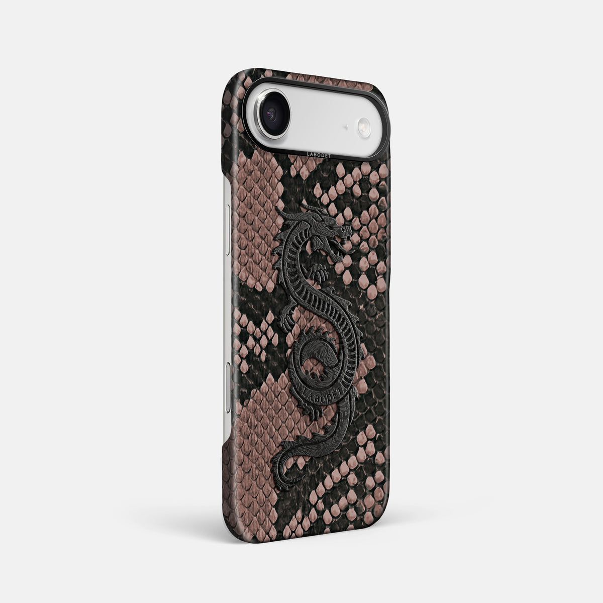 Classic Case With Carbon Dragon For iPhone 17 Air In Deluxe Python -2 | Mahogany-Brown-Black