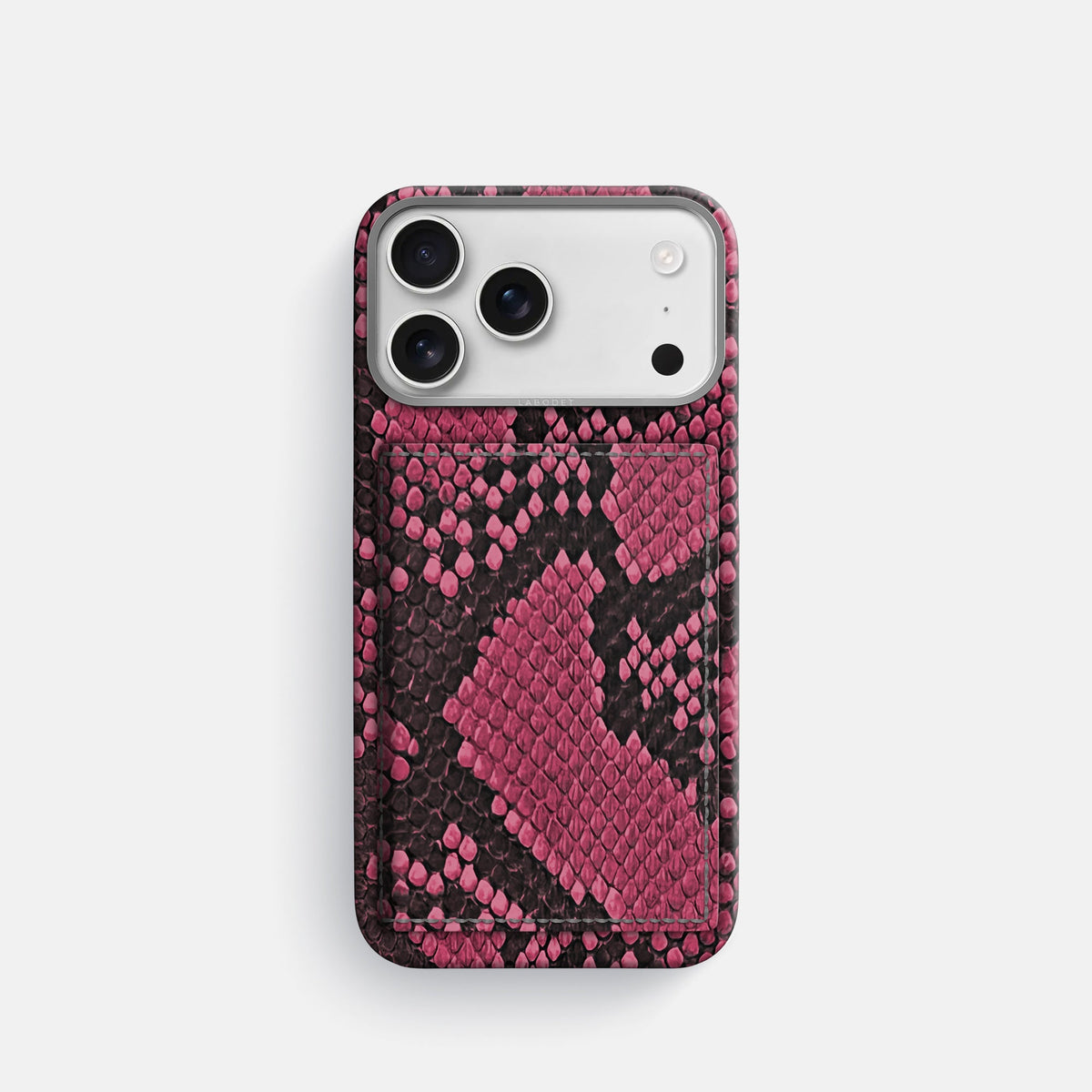 Bi-Fold Case For iPhone 18 Pro In Deluxe Python -1 | Burgundy-Steel