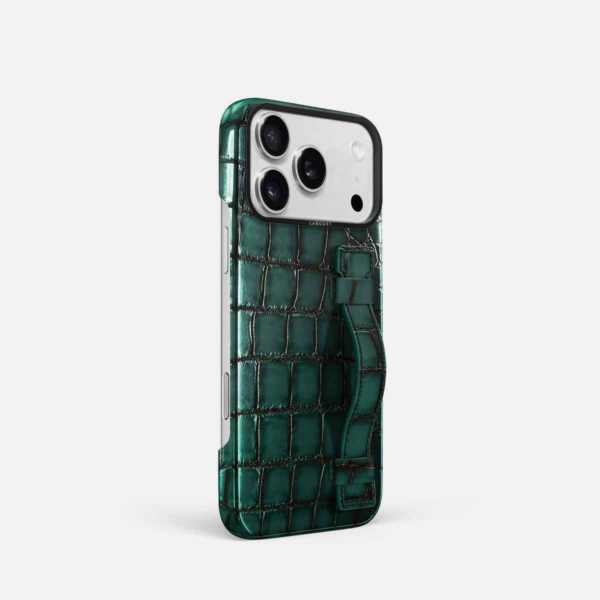 Handle Case For iPhone 18 Pro In Patina Alligator -2 | Green-Black