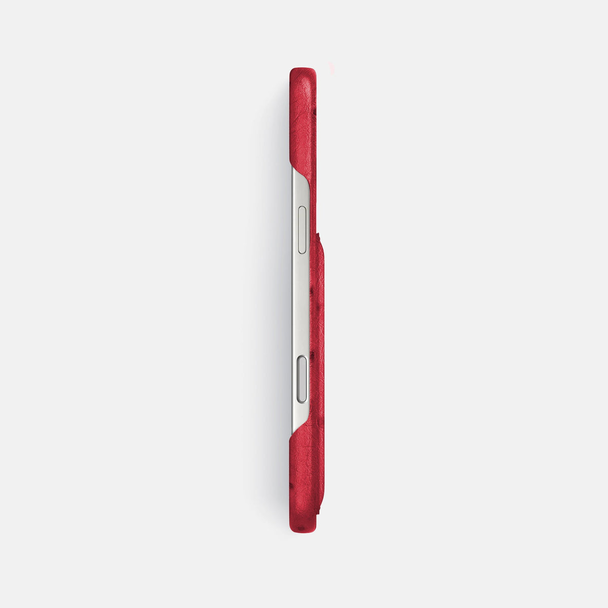 Slim Card Case For iPhone 18 Pro Max In Ostrich -3 | Red