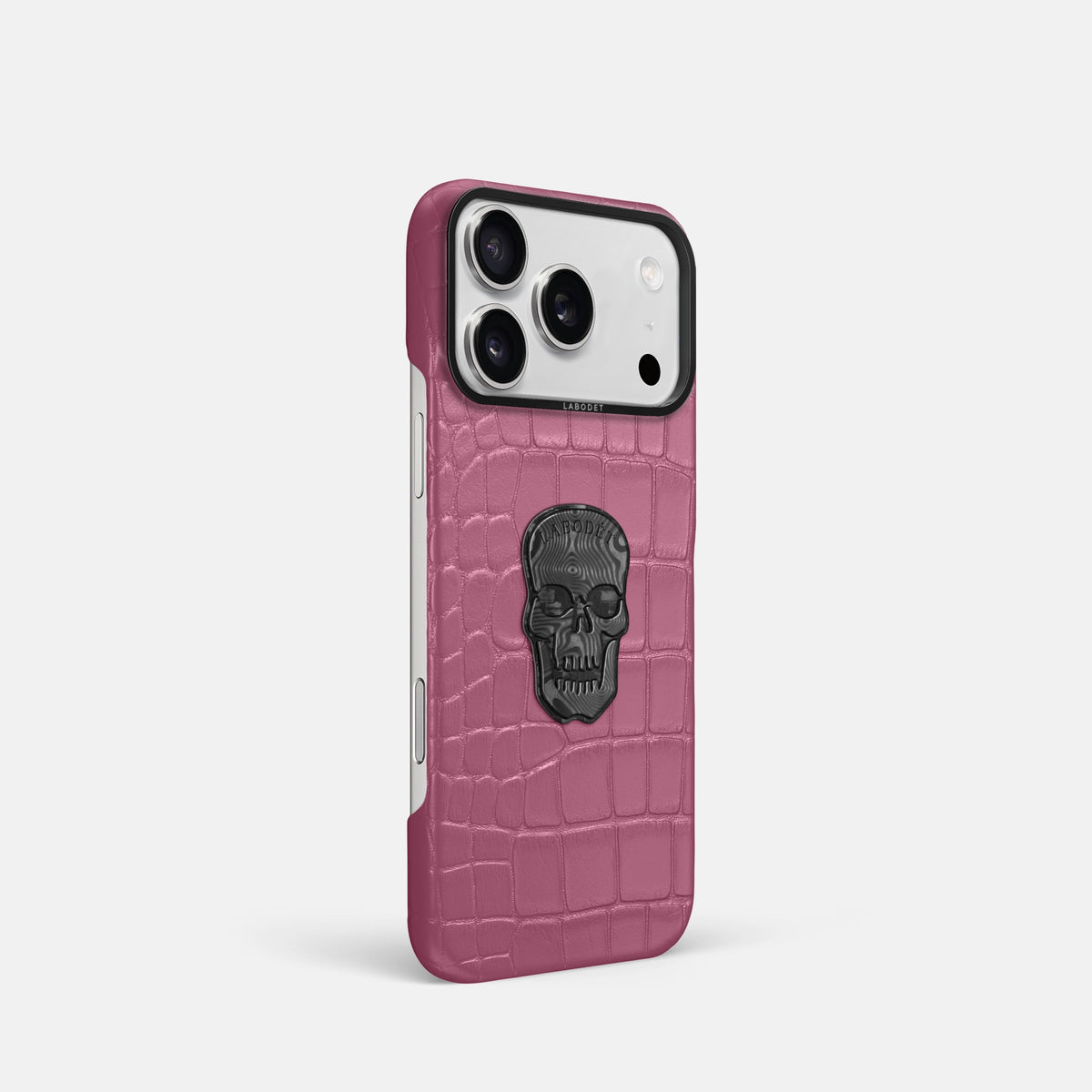 Classic Case With Carbon Skull For iPhone 18 Pro In Alligator -2 | Pink-Lagoon-Black