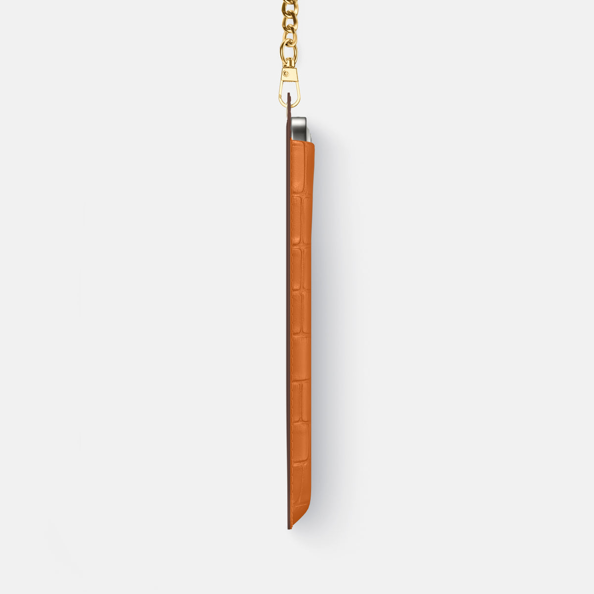Crossbody Bag For iPhone 17 Pro In Alligator -4 | Orange-Gold