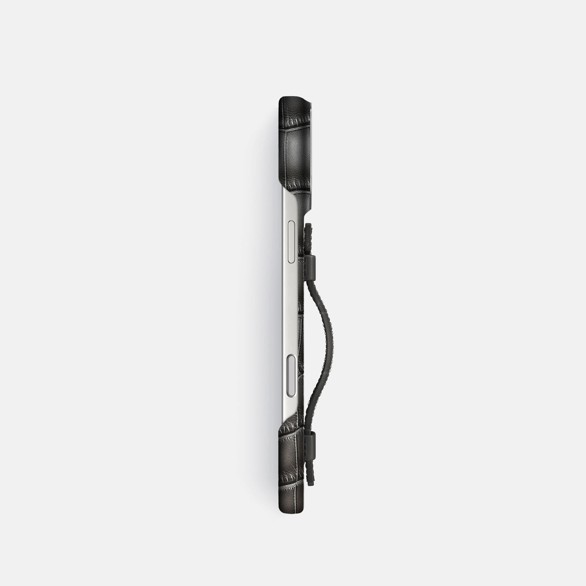 Center Handle For iPhone 17 Pro In Patina Alligator -2 | Grey-Steel