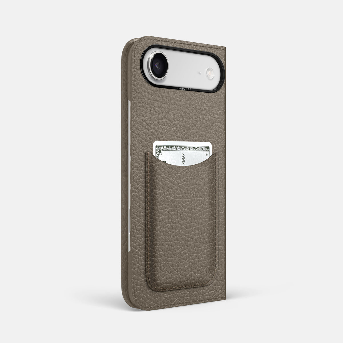 Folio Case with Card For iPhone 17 Air In Calf -1 | Taupe-Black