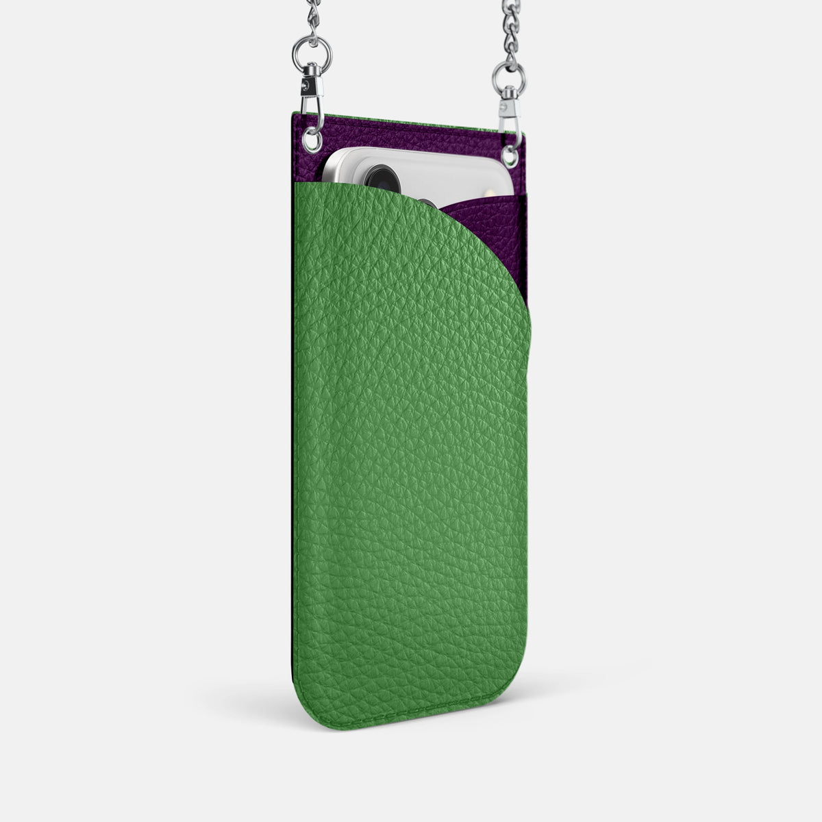 Crossbody Bag For iPhone 18 Pro In Calf -2 | Herb-Steel