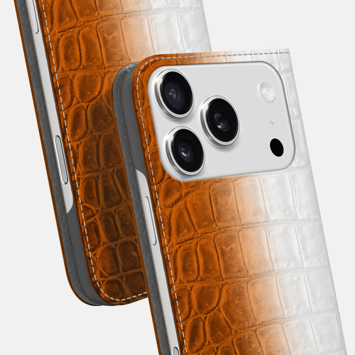 Folio Slim Case For iPhone 17 Pro In Himalayan Crocodile -5 | Orange