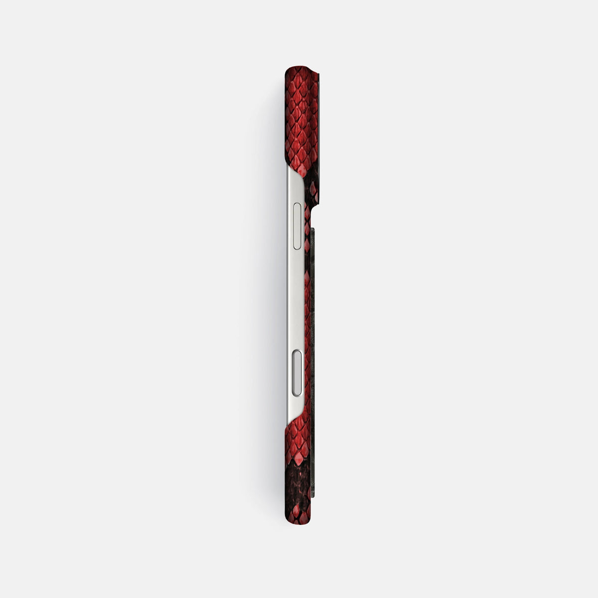 Classic Case With Carbon Dragon For iPhone 18 Pro Max In Deluxe Python -3 | Red-Black