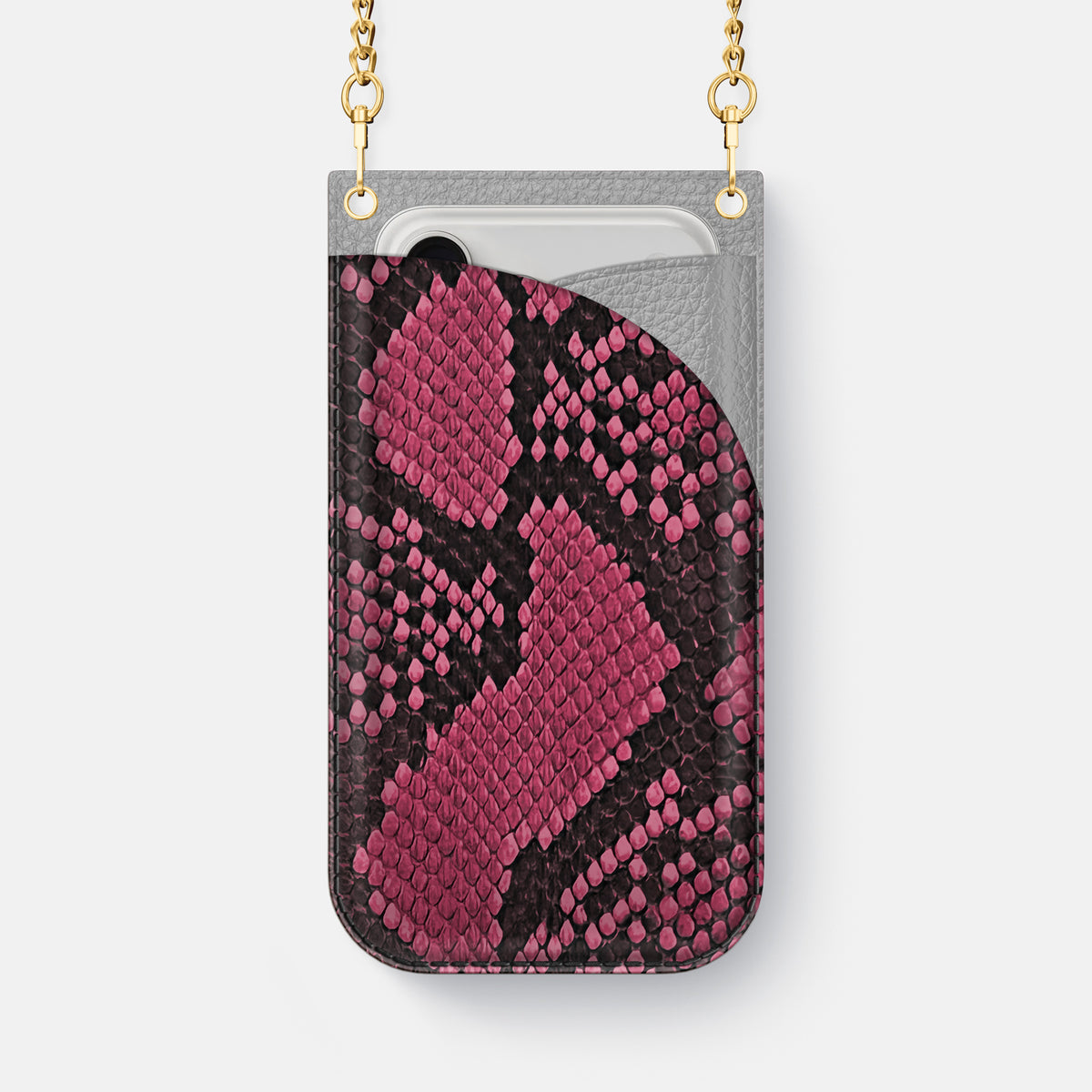 Crossbody Bag For iPhone 17 Air In Deluxe Python -1 | Burgundy-Gold