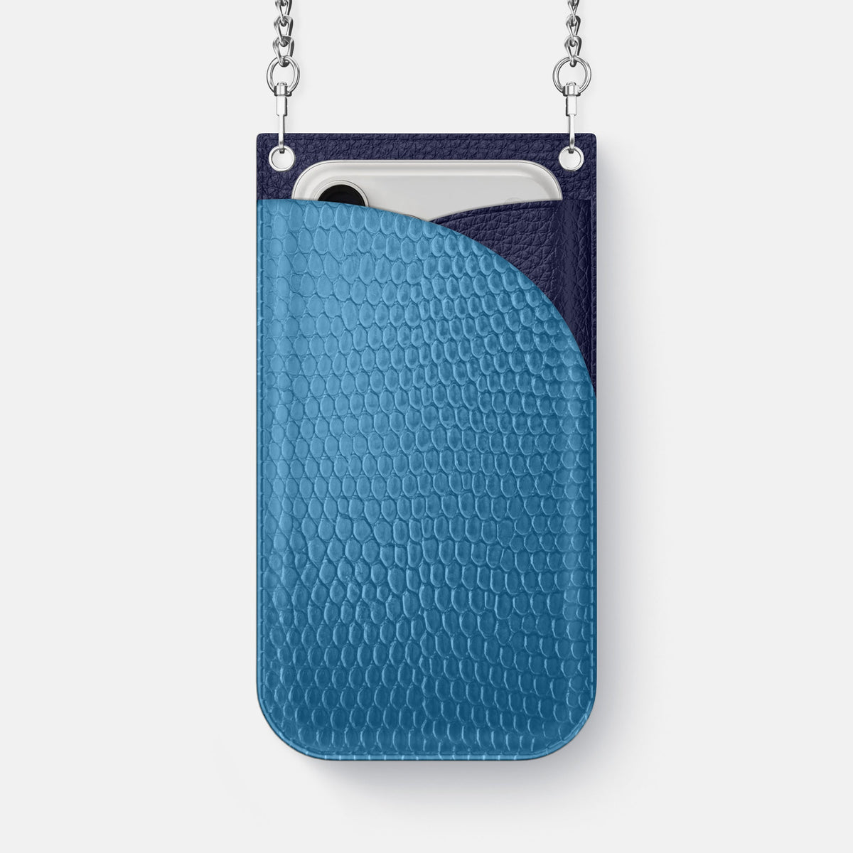 Crossbody Bag For iPhone 18 Pro Max In Lizard -1 | Blue-Steel